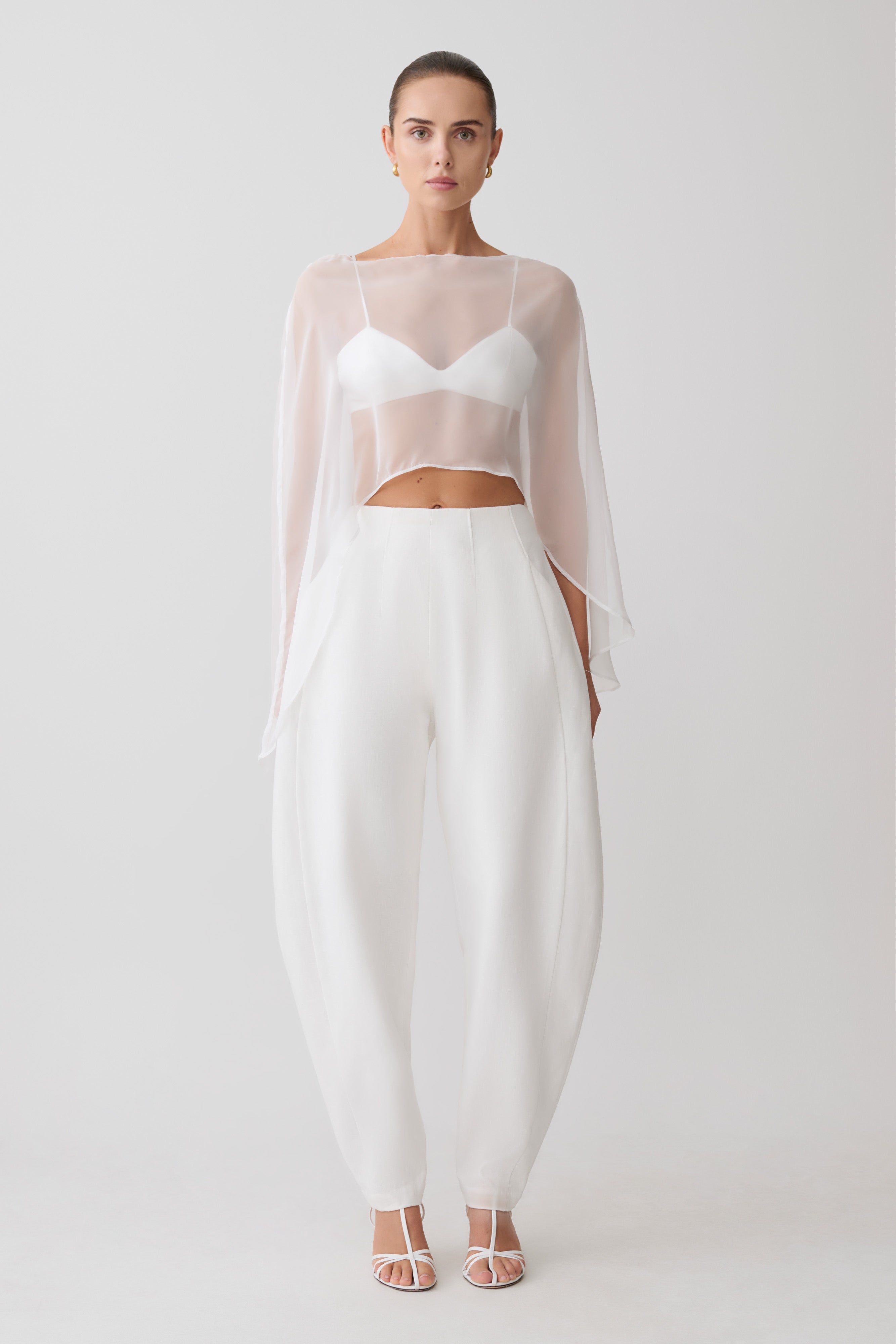 Kirstine Bralette With Chiffon Cape Ivory
