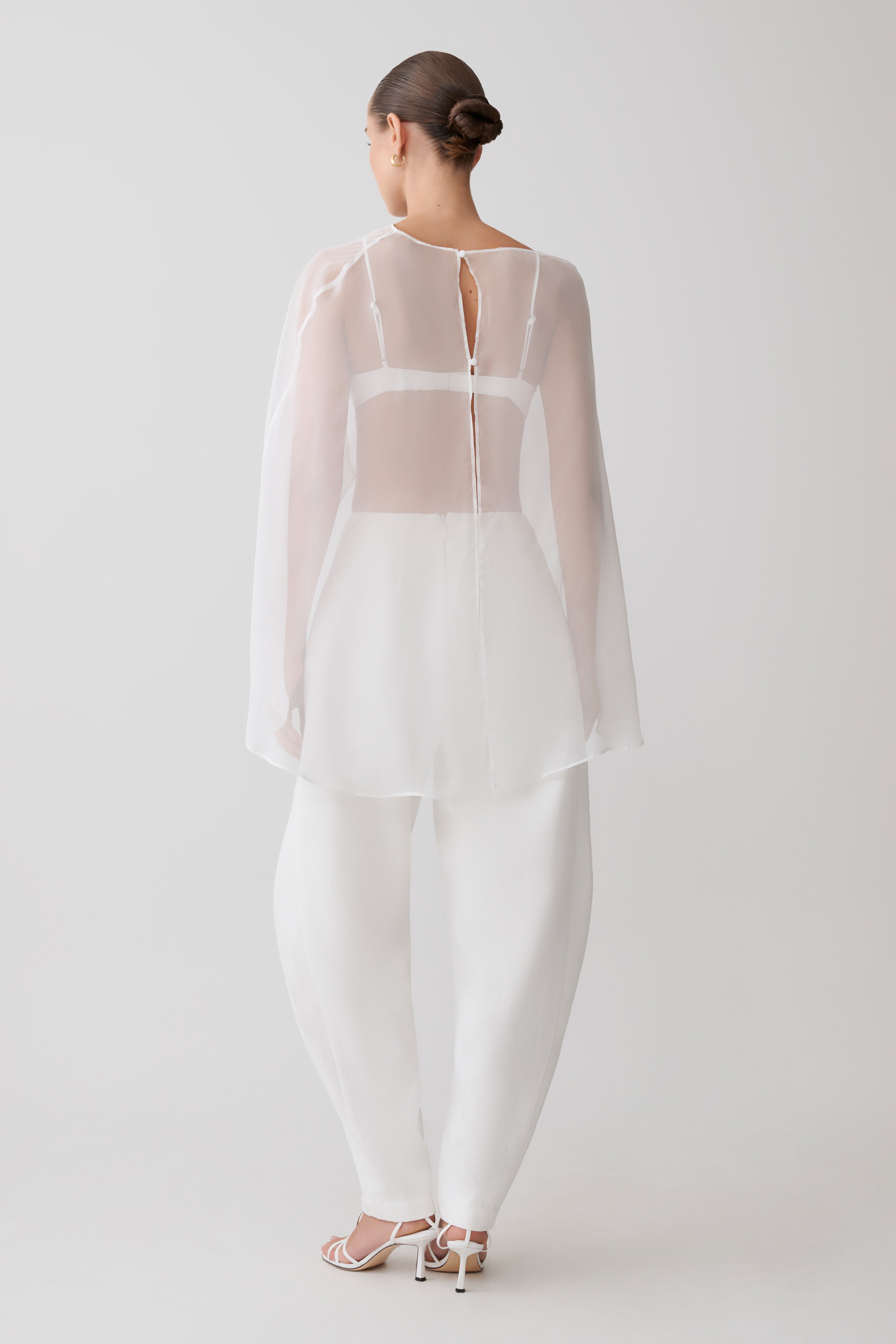 Kirstine Bralette With Chiffon Cape Ivory
