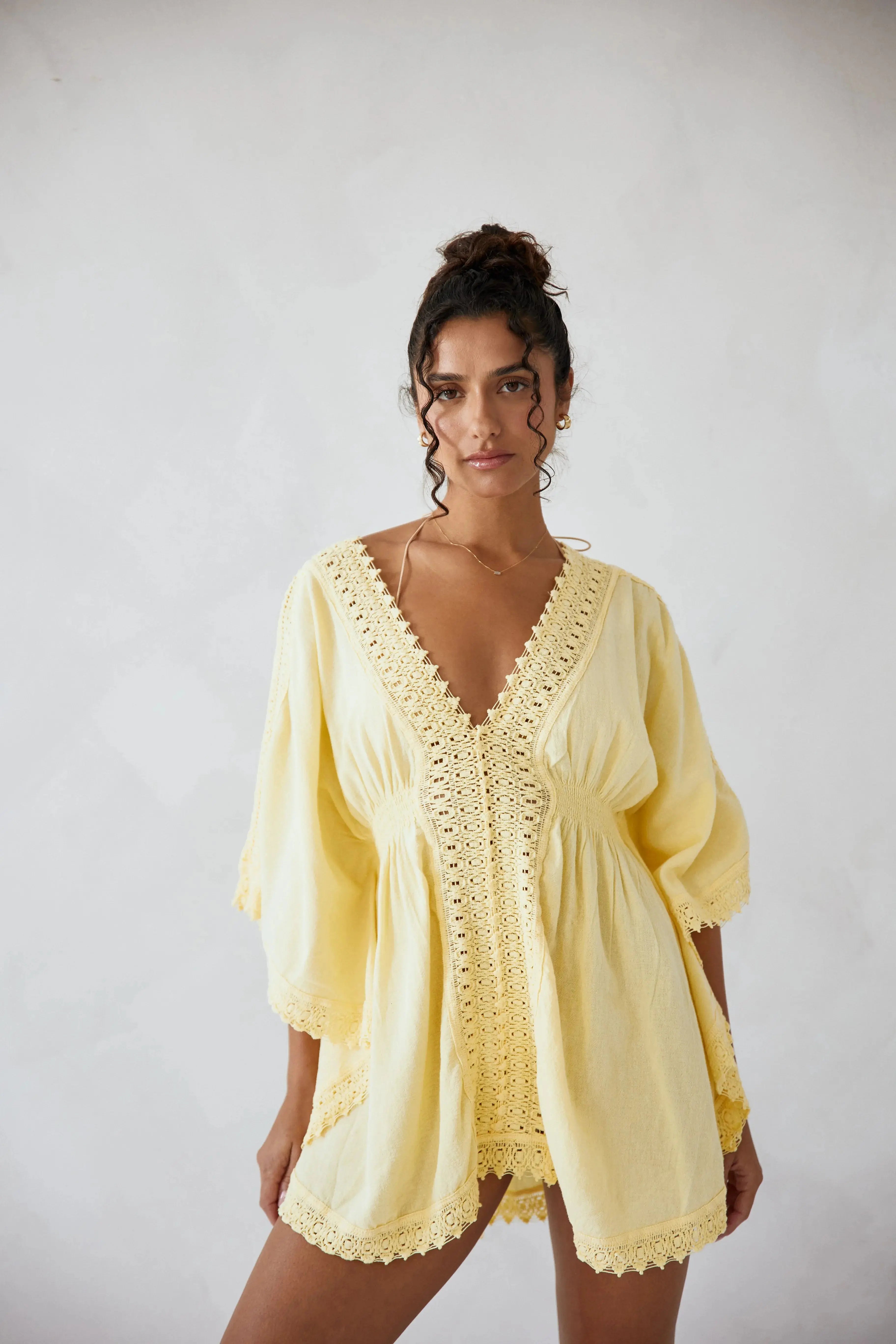 Lightweight Beach Cover Up with Crochet Detail
