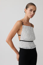 Lilou Pleated Sleeveless Top - Polka Dot