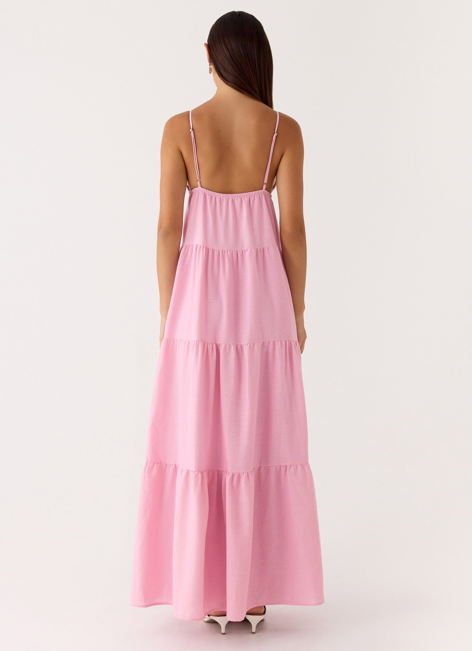 Lotty Linen Maxi Dress - Pink
