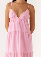 Lotty Linen Maxi Dress - Pink