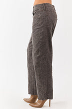 Low Slung Barrel Jeans – Faded Leopard Print with Semi-Stretchy