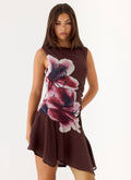 Maris Asymmetrical Mini Dress - Velvet Bloom