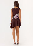 Maris Asymmetrical Mini Dress - Velvet Bloom