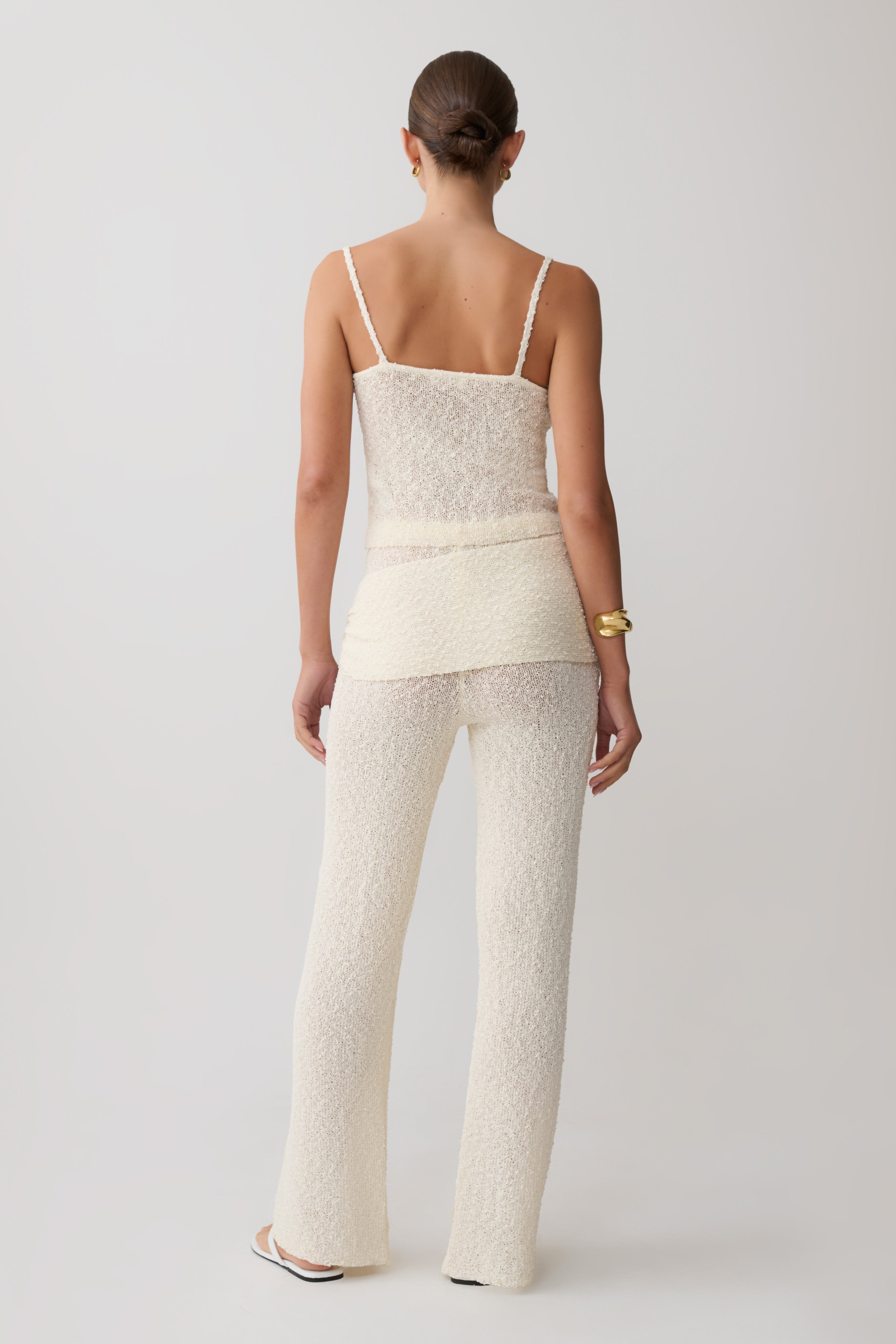Mattais Boucle Knit Top - Ivory