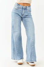 Medium Wide Leg Stretchy Jeans with Tummy Control Panel
