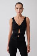 Millie Twist Sleeveless Top - Black