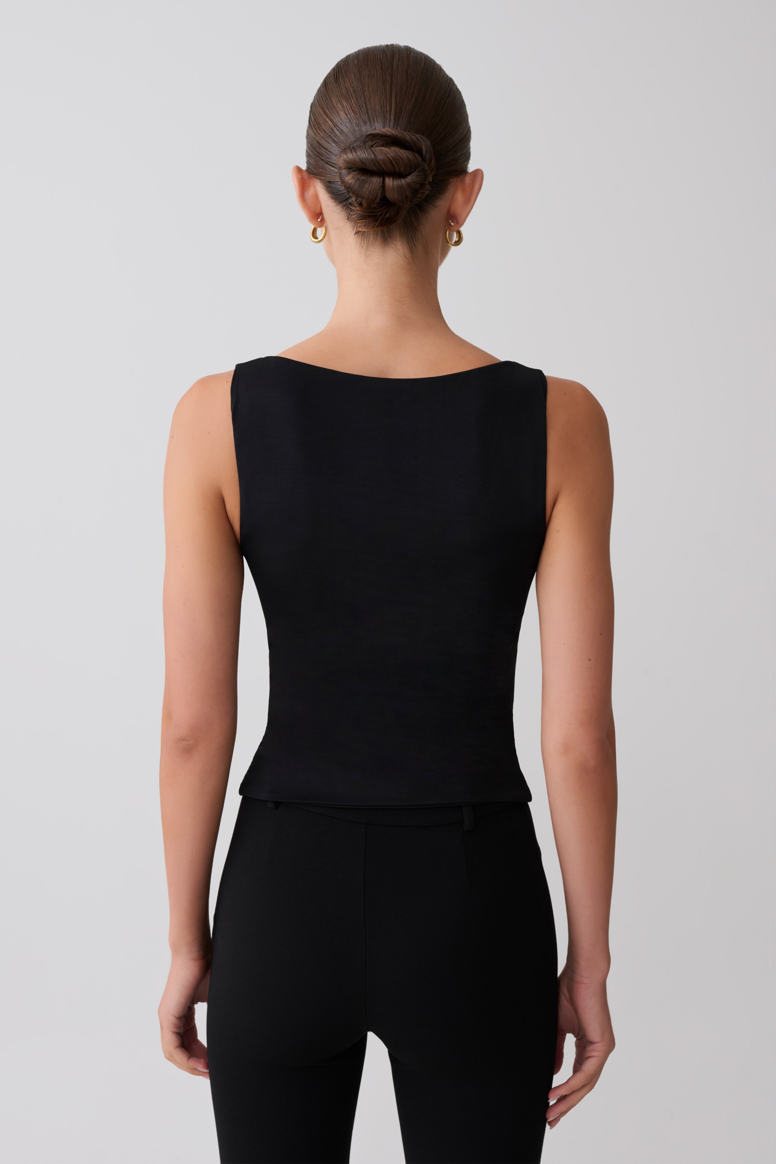 Millie Twist Sleeveless Top - Black