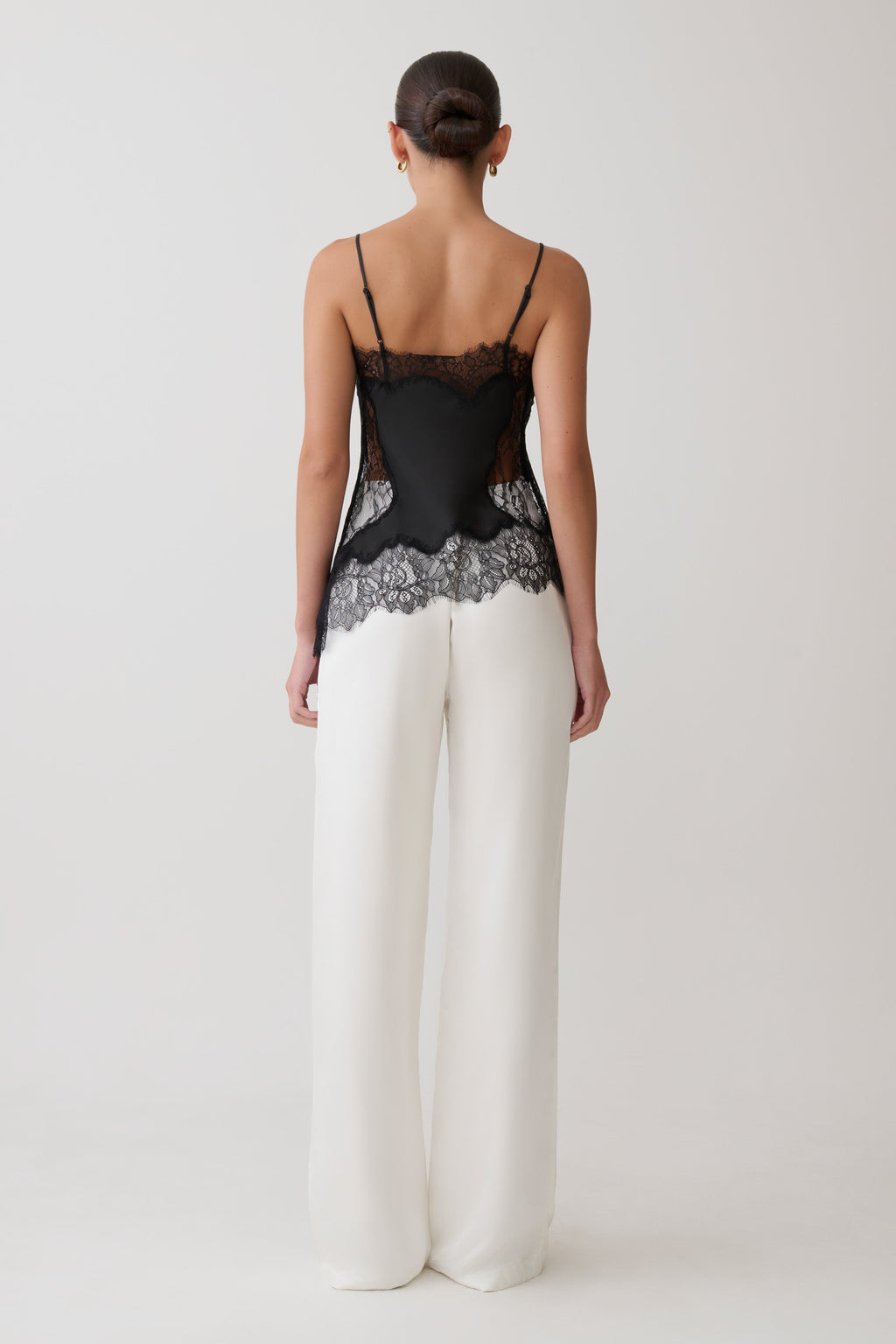 Miriam Satin & Lace Camisole - Black