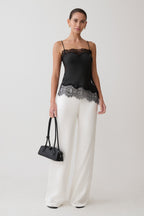 Miriam Satin & Lace Camisole - Black