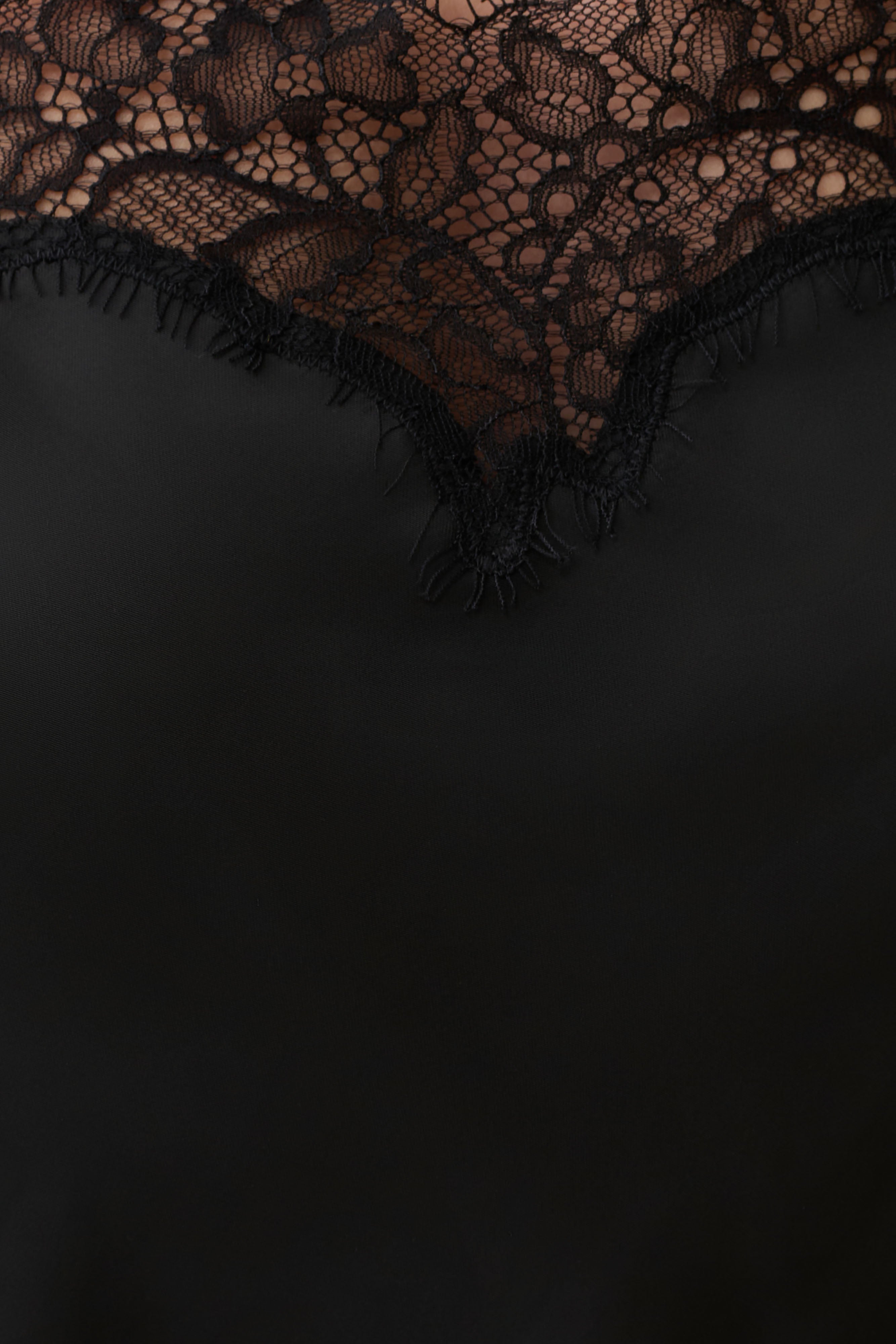 Miriam Satin & Lace Camisole - Black