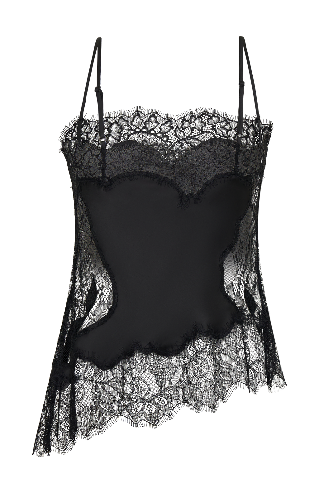 Miriam Satin & Lace Camisole - Black