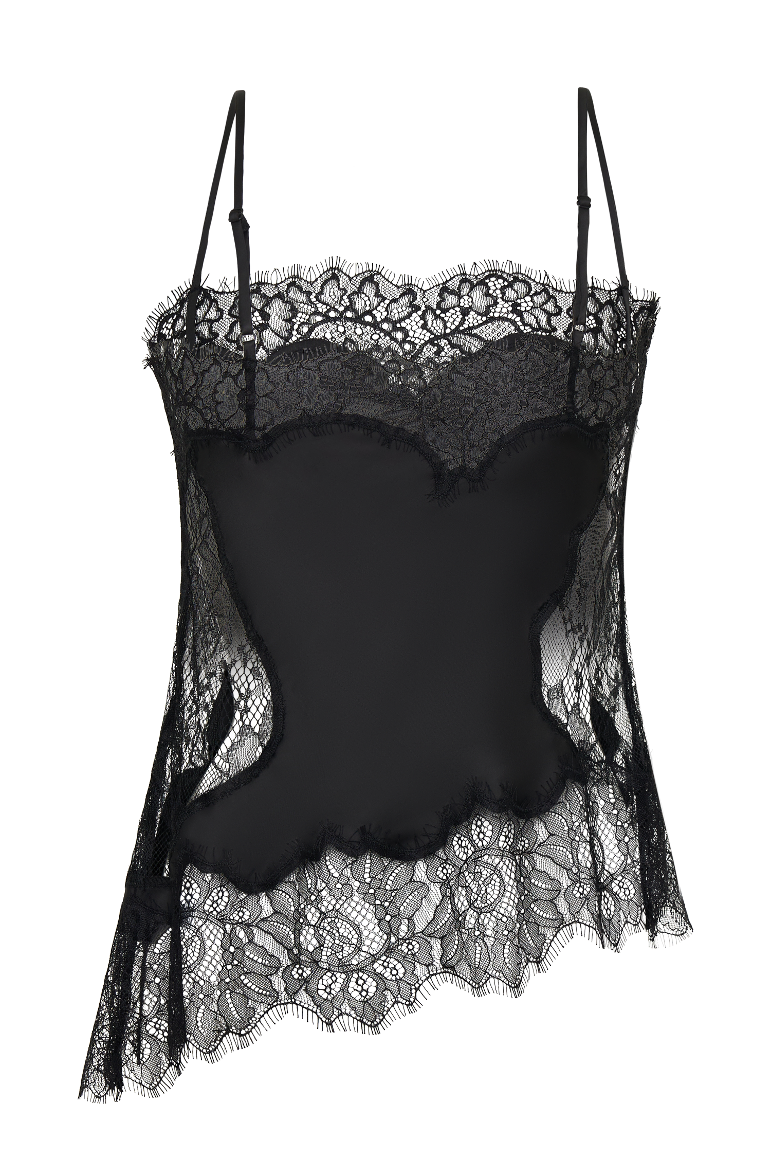 Miriam Satin & Lace Camisole - Black