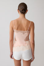 Miriam Satin & Lace Camisole - Peach