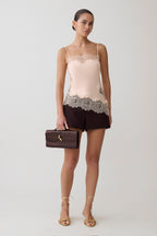 Miriam Satin & Lace Camisole - Peach