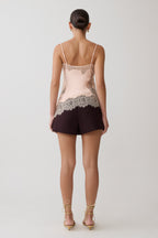 Miriam Satin & Lace Camisole - Peach