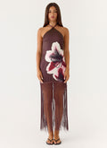 Niahvette Halter Midaxi Dress - Velvet Bloom