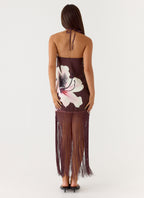 Niahvette Halter Midaxi Dress - Velvet Bloom