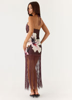 Niahvette Halter Midaxi Dress - Velvet Bloom
