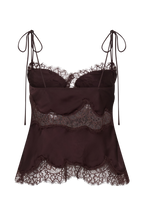 Nina Satin And Lace Camisole - Chocolate