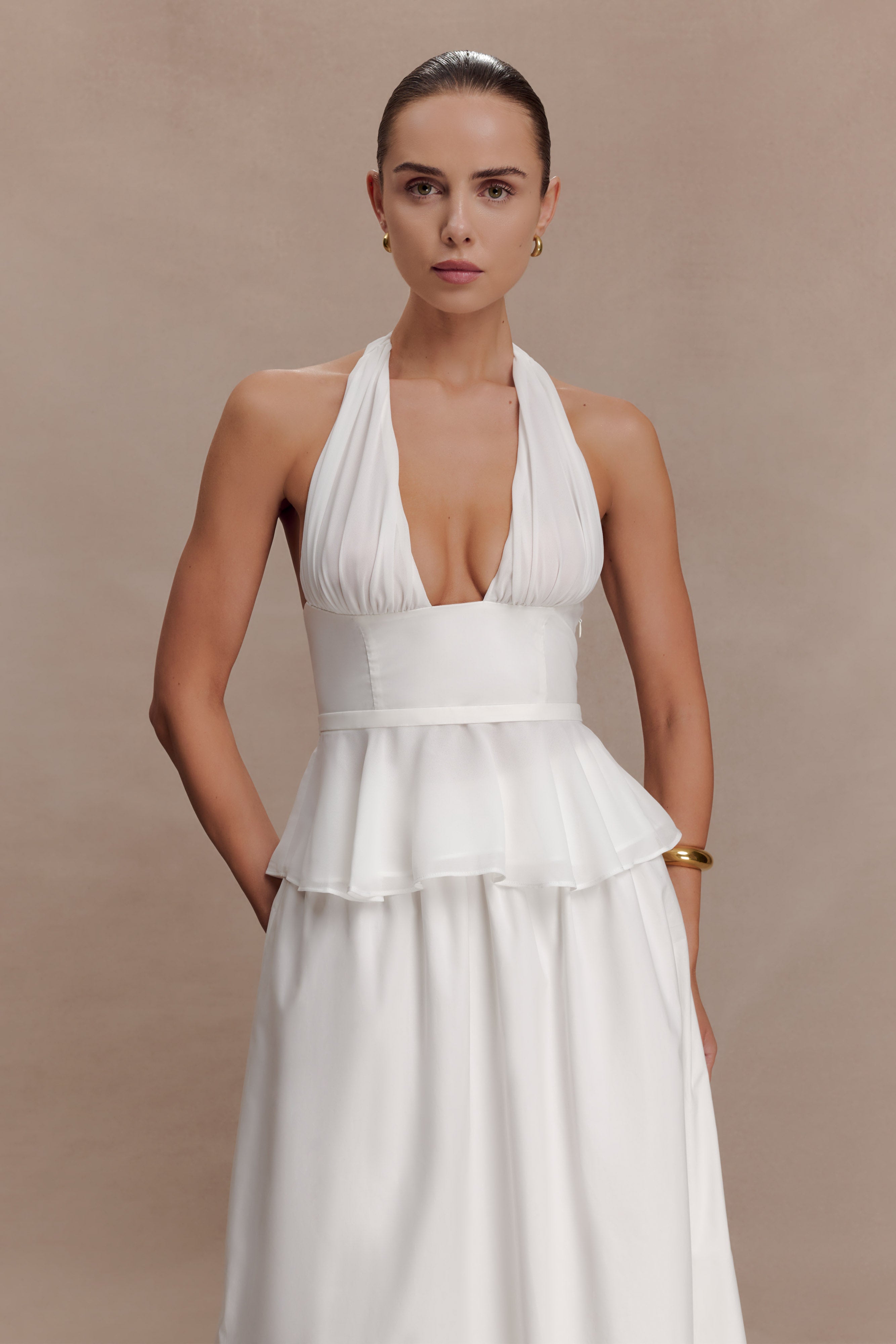 River Halter Neck Sleeveless Top - White