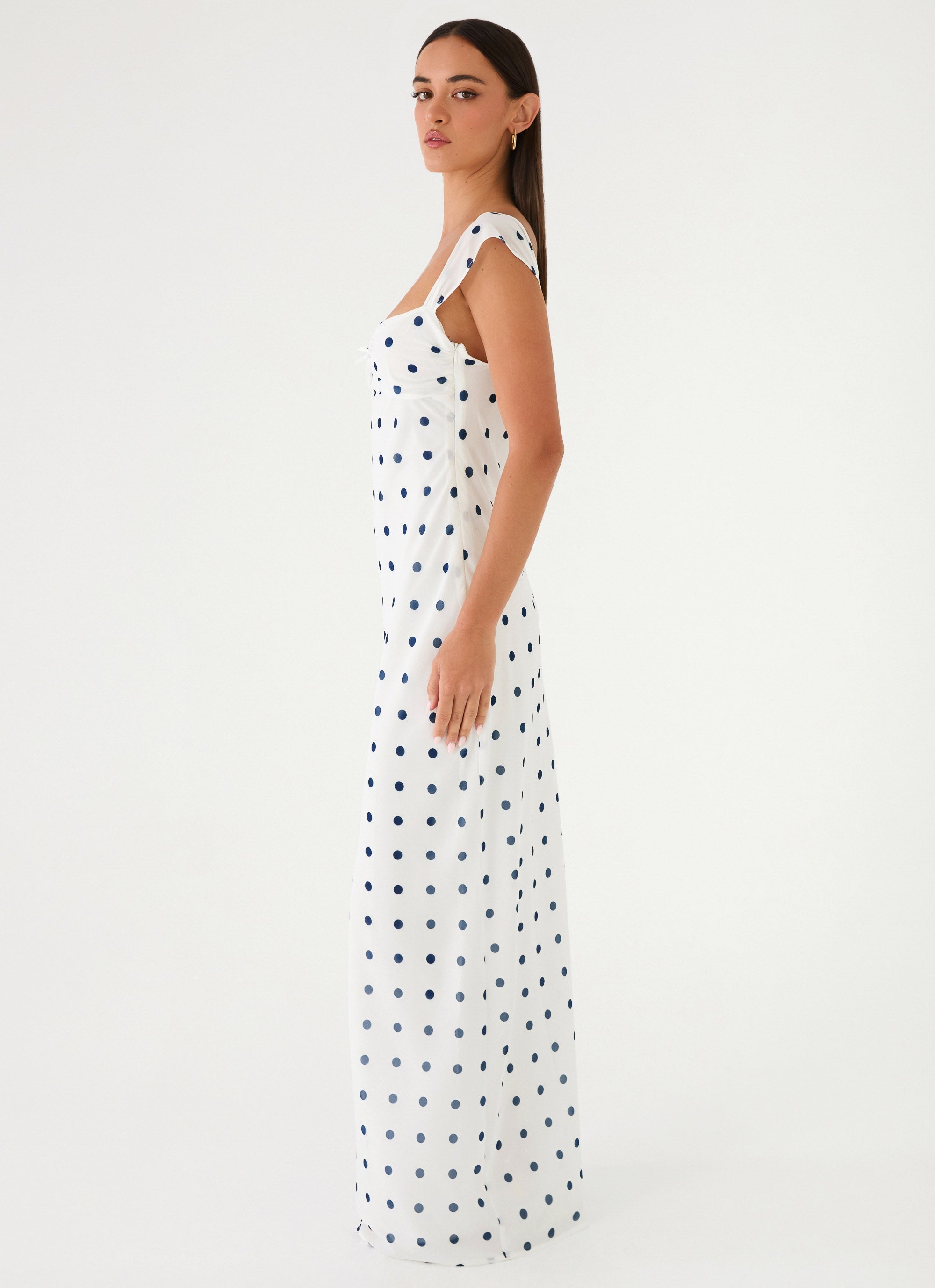 Roma Notte Maxi Dress - Porcelain Blue Polka Dot