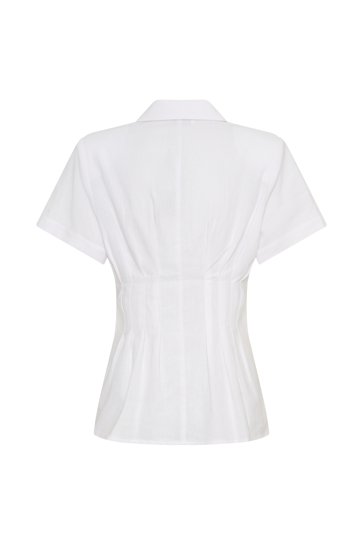 Selma Short Sleeve Linen Shirt - White