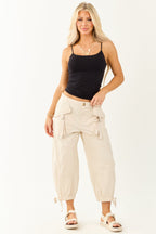 Stylish Joggers for Women with Cargo Pockets & Adjustable Hem