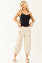 Stylish Joggers for Women with Cargo Pockets & Adjustable Hem