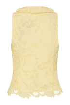 Tessa Broderie Tie Front Sleeveless Top - Lemon