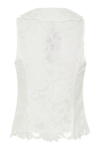 Tessa Broderie Tie Front Sleeveless Top - White