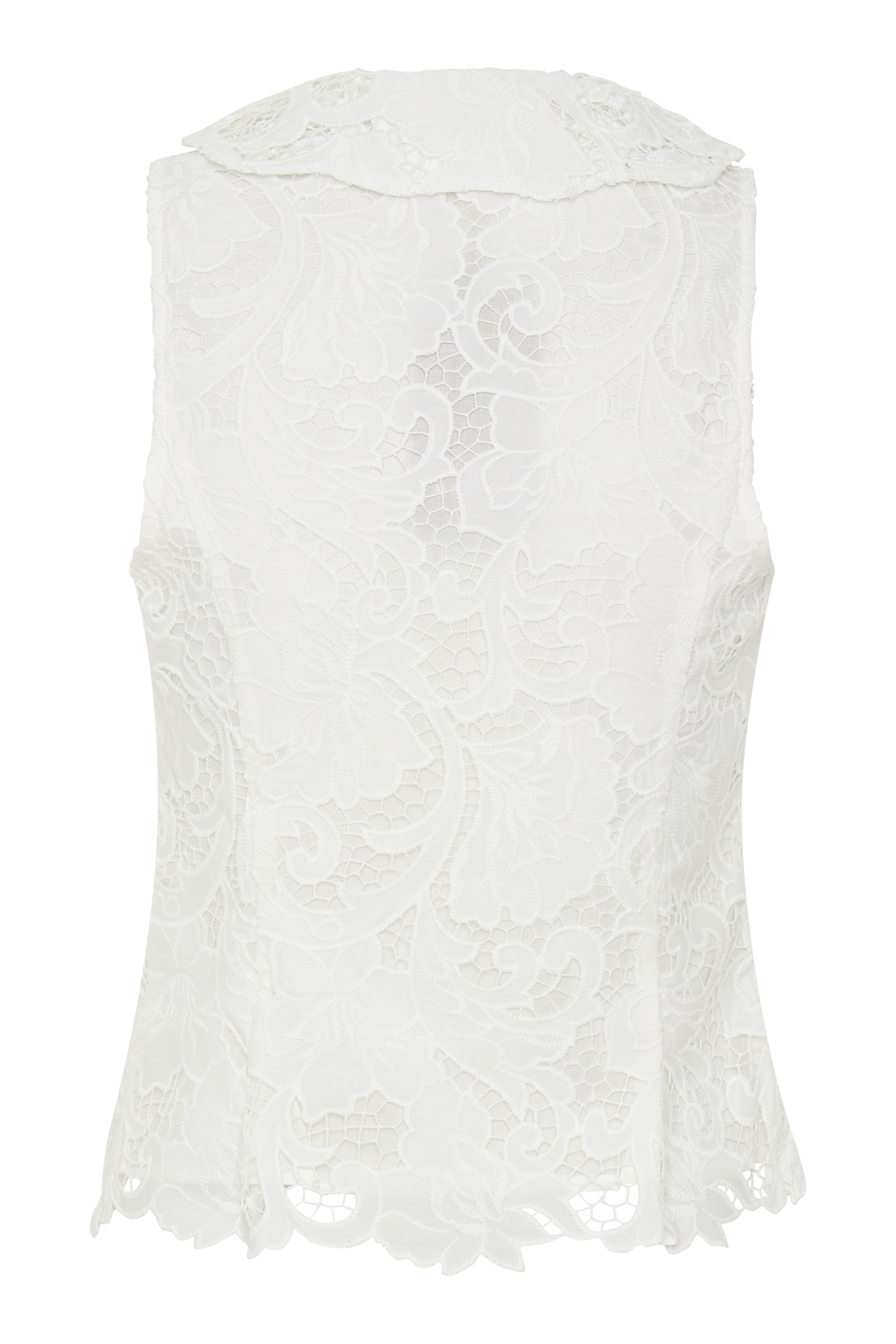 Tessa Broderie Tie Front Sleeveless Top - White