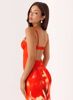 Vamonos Maxi Dress - Fire Petal