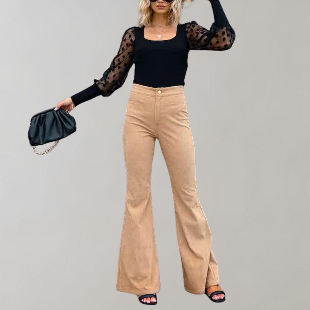 Wide Leg Black Jeans with High-Waist Design Vintage-Inspired