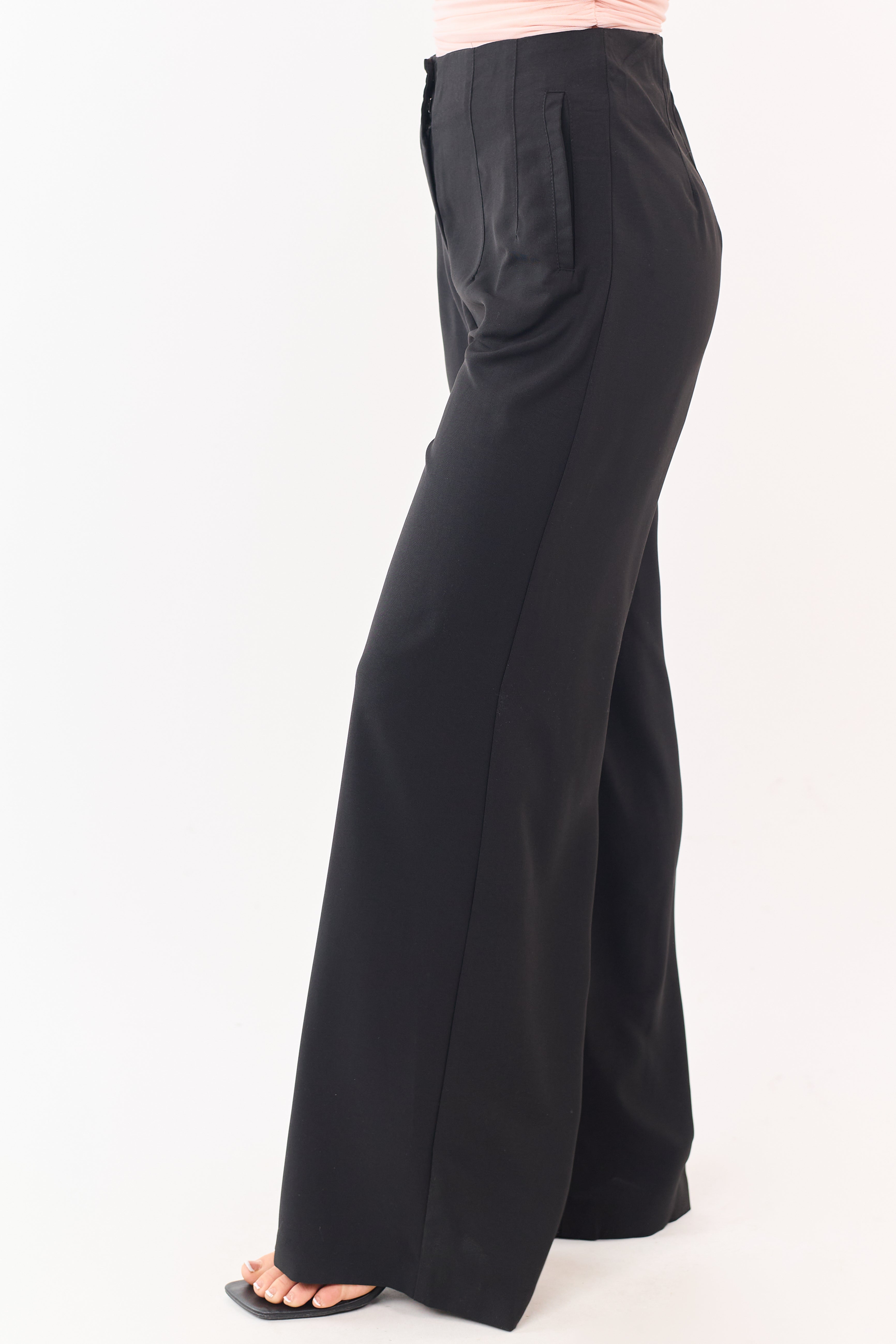 Wide Leg Pants Women with Elastic Back Waistband – Flowy Design