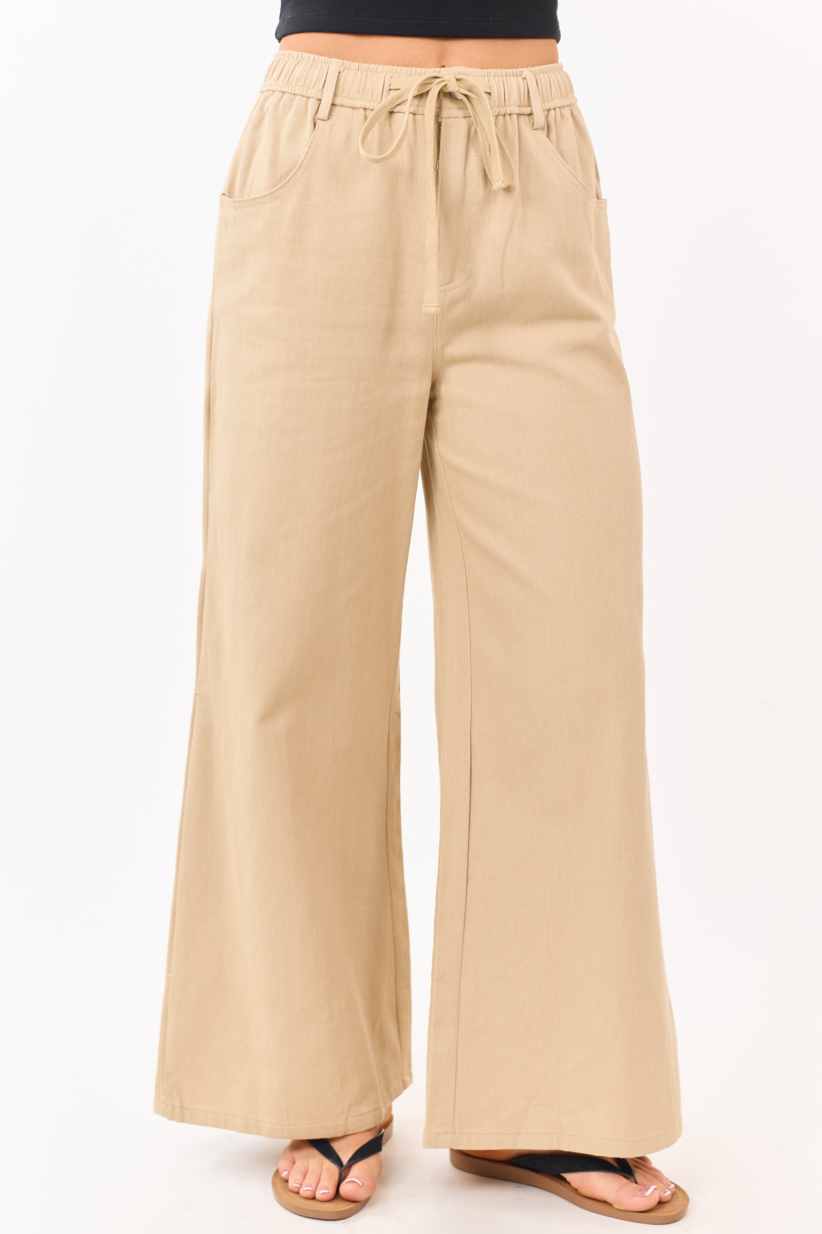 Wide Leg Pants Women with Elastic Waistband Flattering Fit