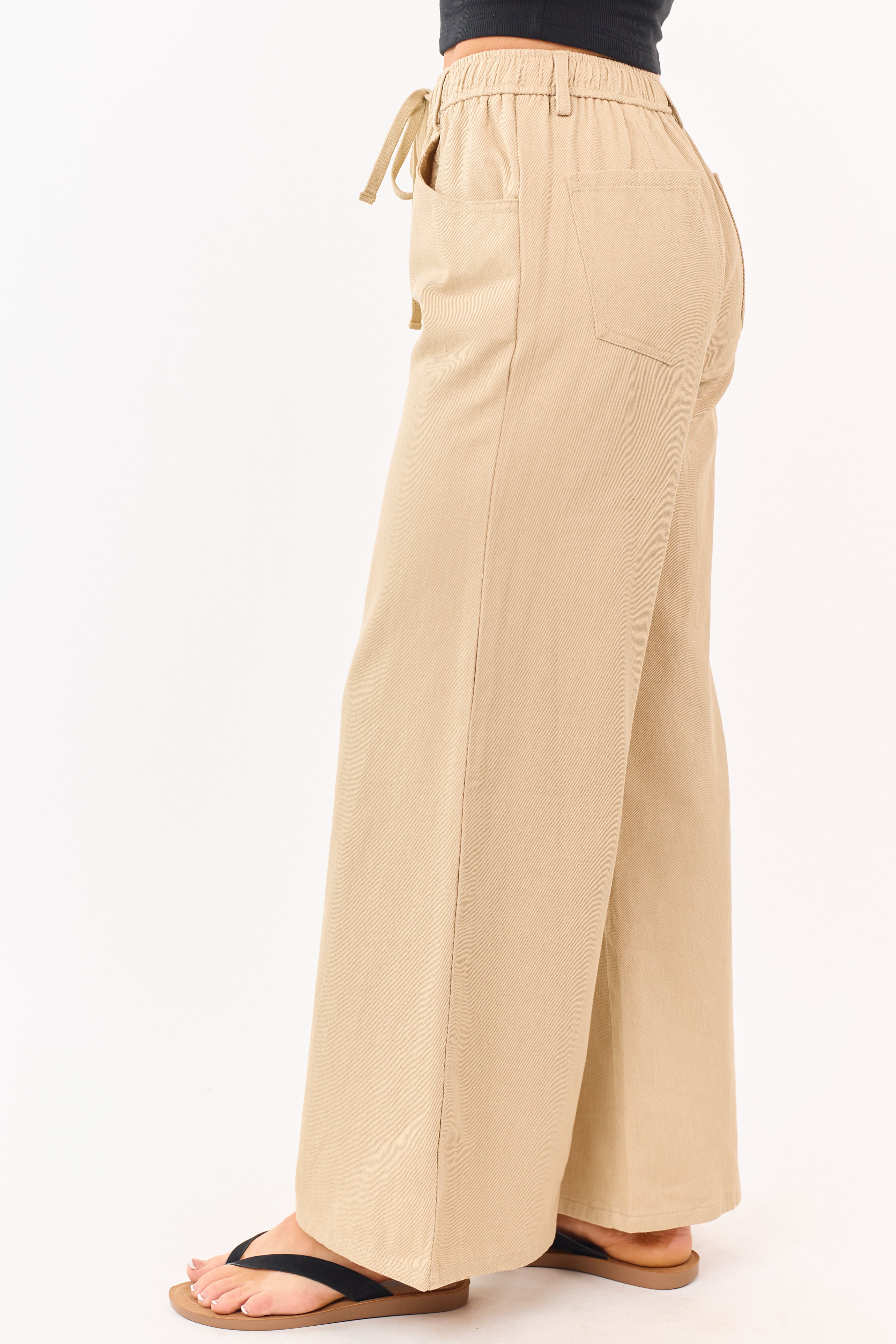 Wide Leg Pants Women with Elastic Waistband Flattering Fit
