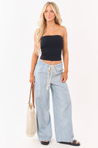 Wide Leg Pants Women with High Waist & Elastic Waistband