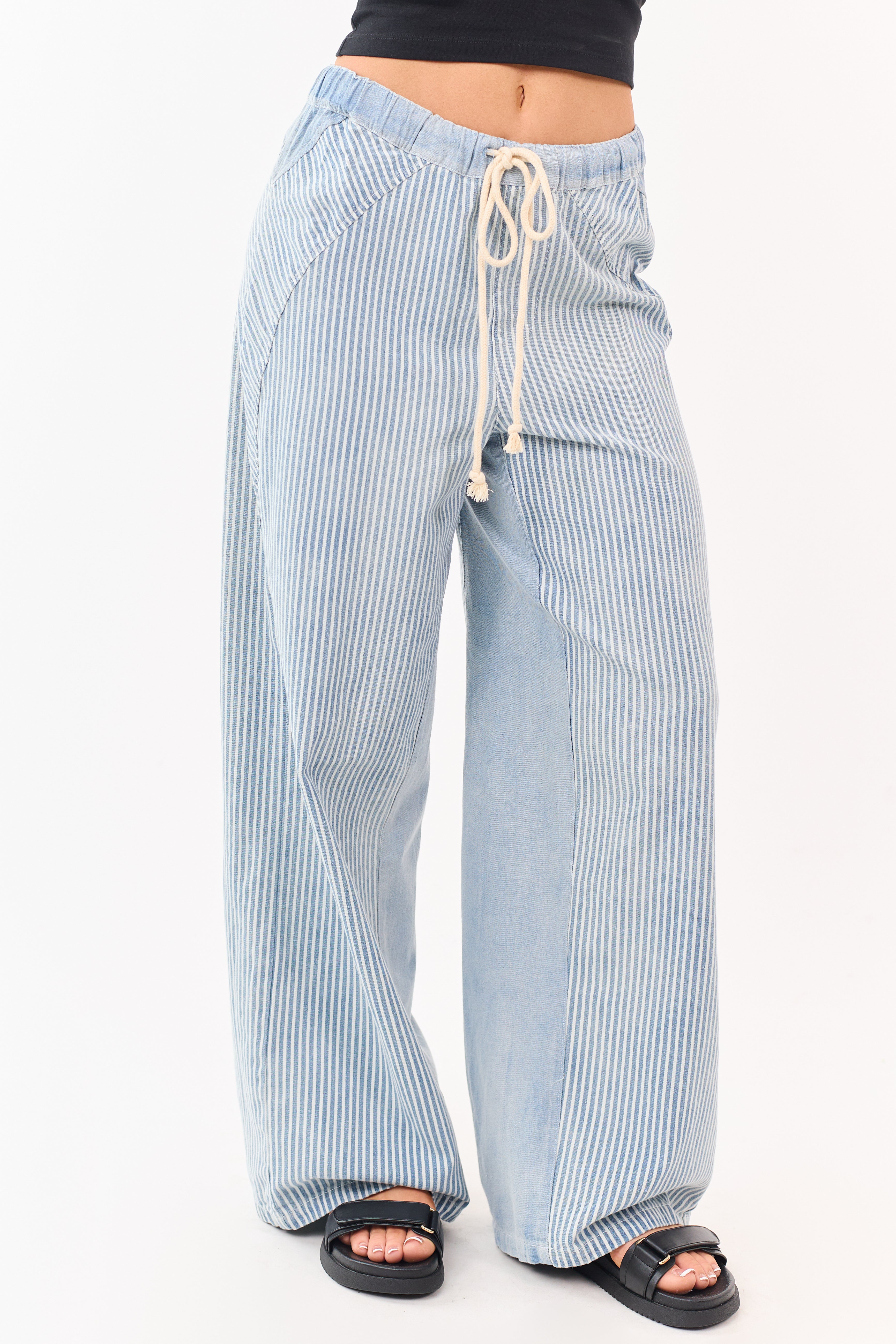 Wide Leg Pants Women with High Waist & Elastic Waistband