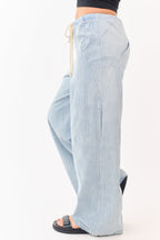 Wide Leg Pants Women with High Waist & Elastic Waistband