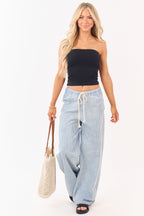 Wide Leg Pants Women with High Waist & Elastic Waistband