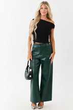 Wide Leg Pants Women with Super High Rise Fit – Stylish Faux