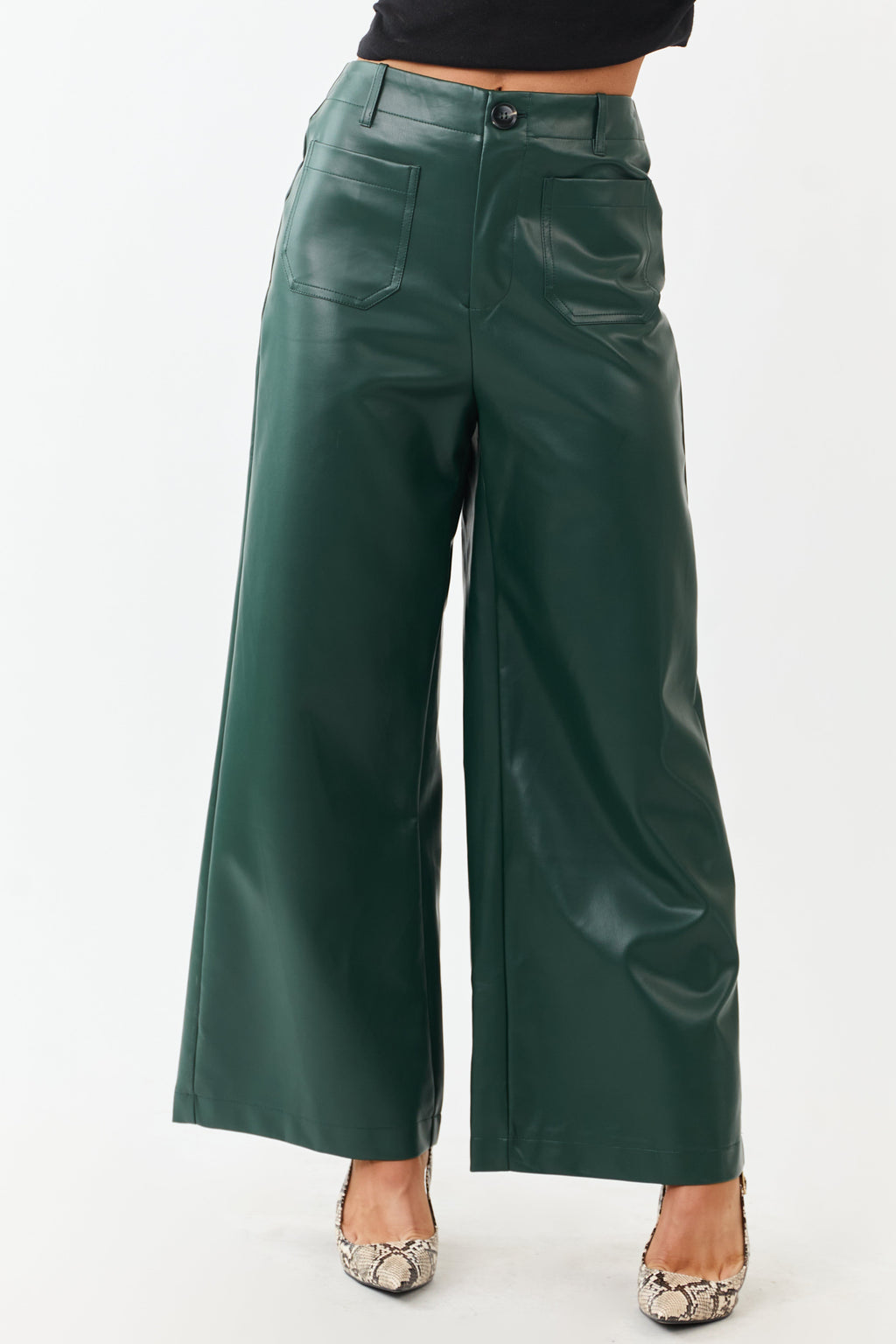 Wide Leg Pants Women with Super High Rise Fit – Stylish Faux