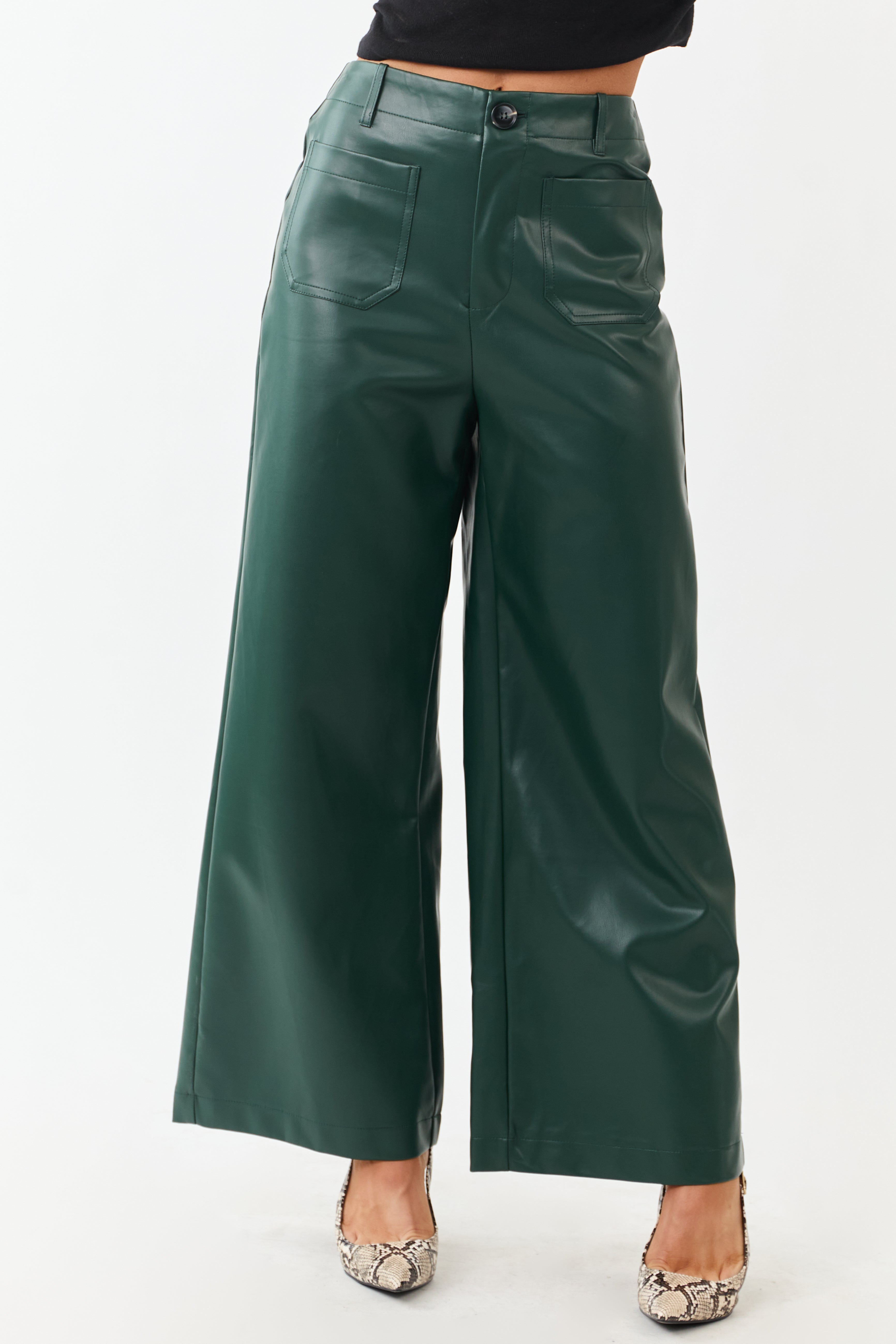 Wide Leg Pants Women with Super High Rise Fit – Stylish Faux