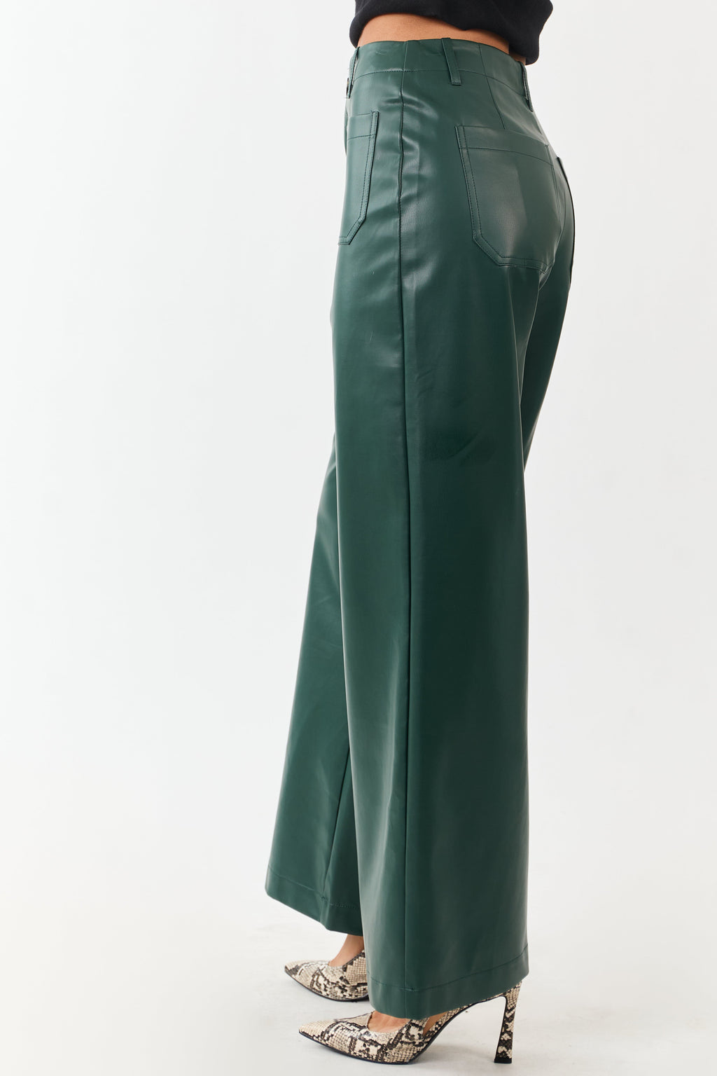 Wide Leg Pants Women with Super High Rise Fit – Stylish Faux