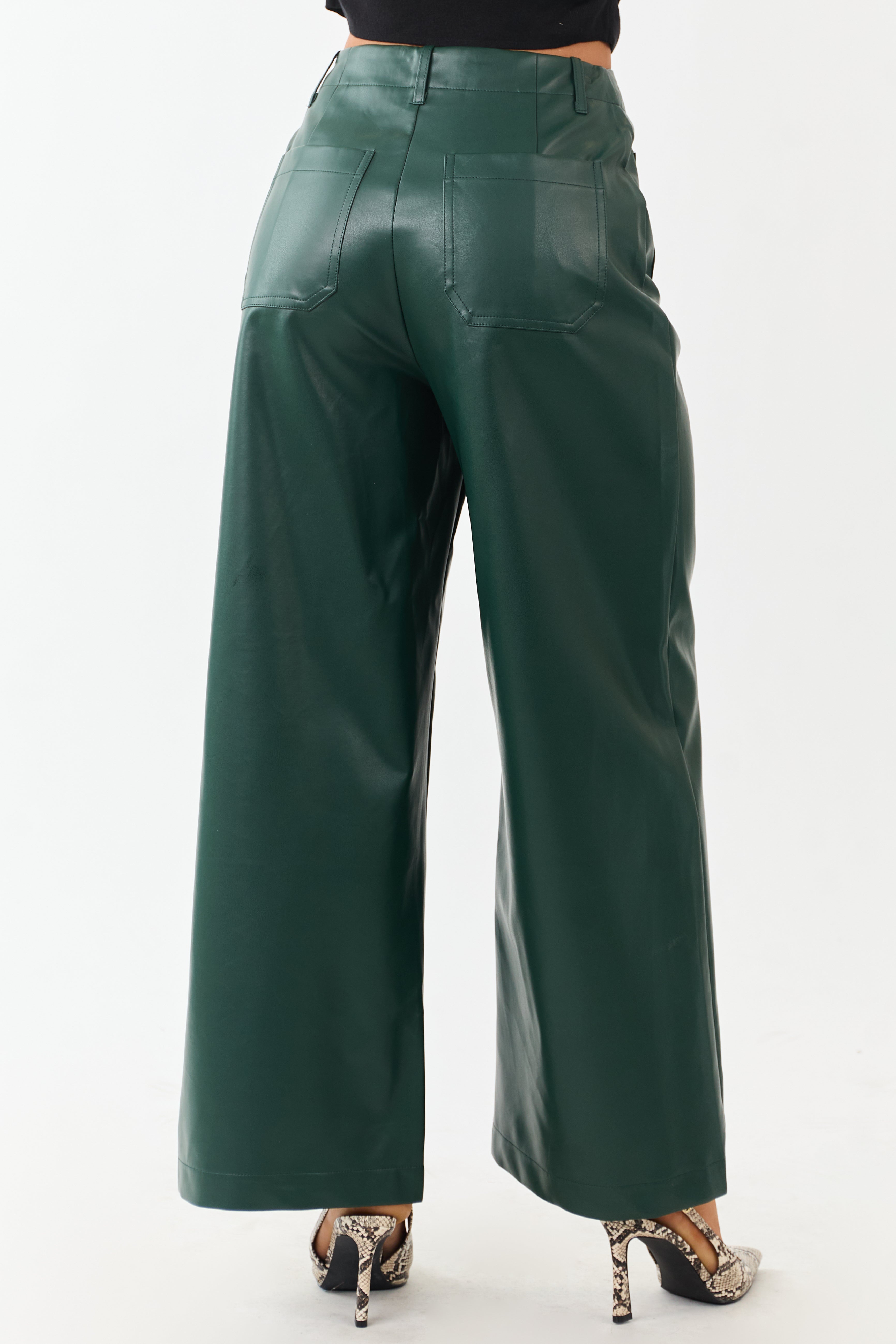 Wide Leg Pants Women with Super High Rise Fit – Stylish Faux