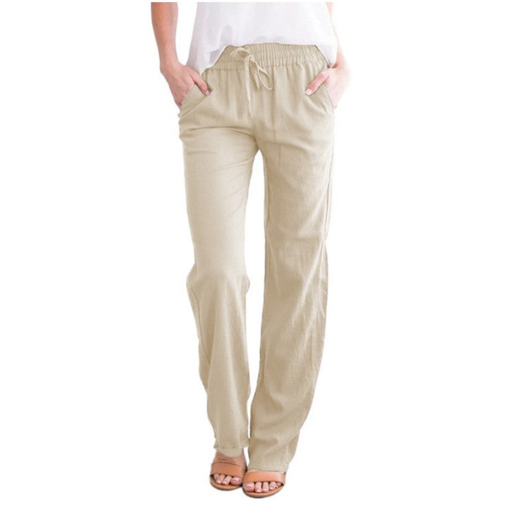 Wide Leg Trousers with Elastic Waistband