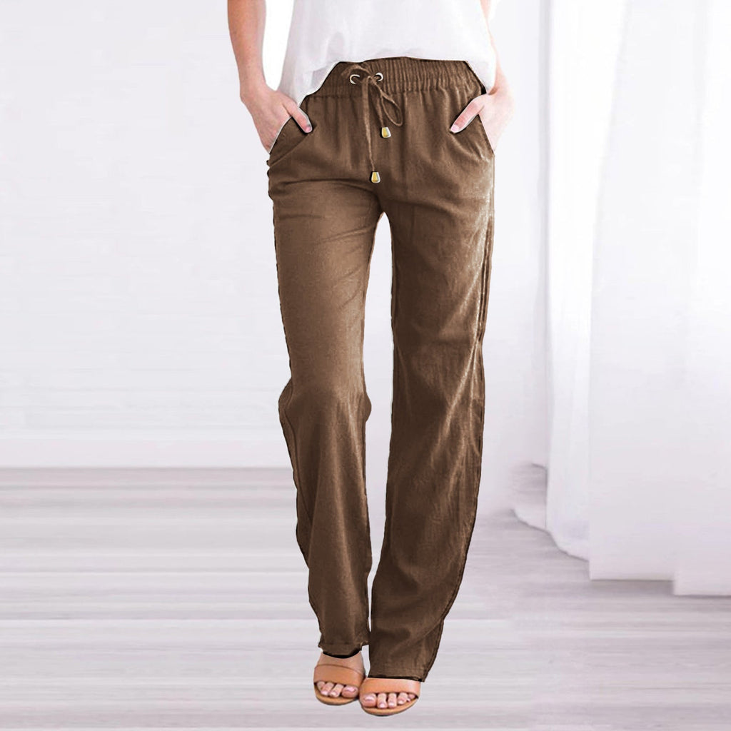 Wide Leg Trousers with Elastic Waistband