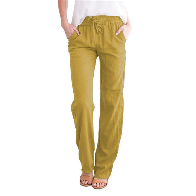 Wide Leg Trousers with Elastic Waistband